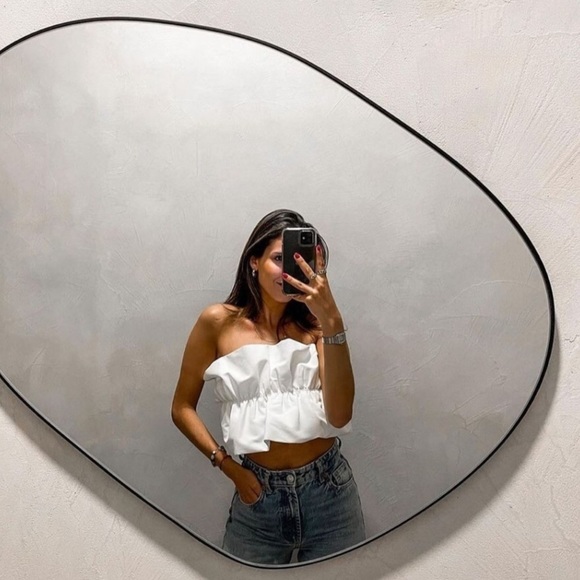 Zara Poplin Strapless Ruffled Top - Picture 13 of 15